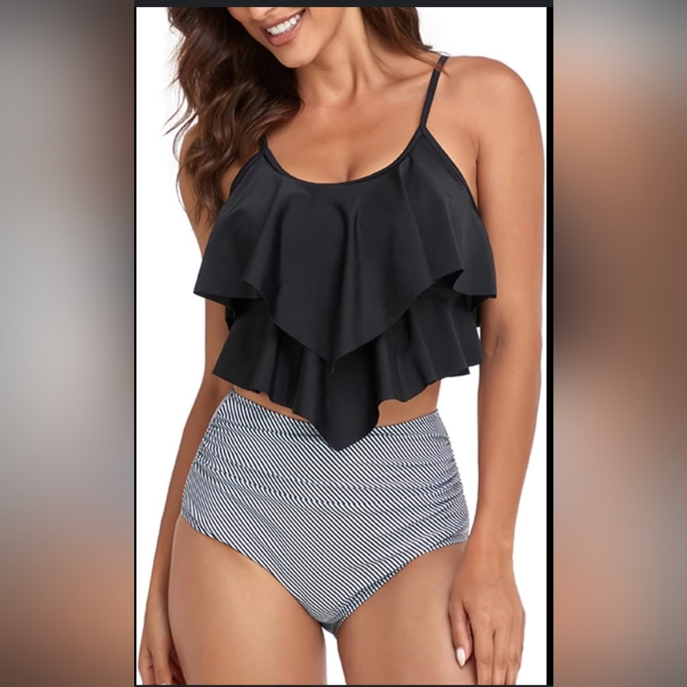 Two piece high waist swimsuit